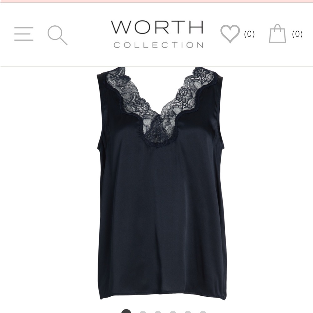 NWT Worth navy lace and SILK Ellen tank size 4